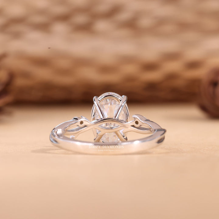 Oval solitaire engagement ring with brilliant diamond sparkle