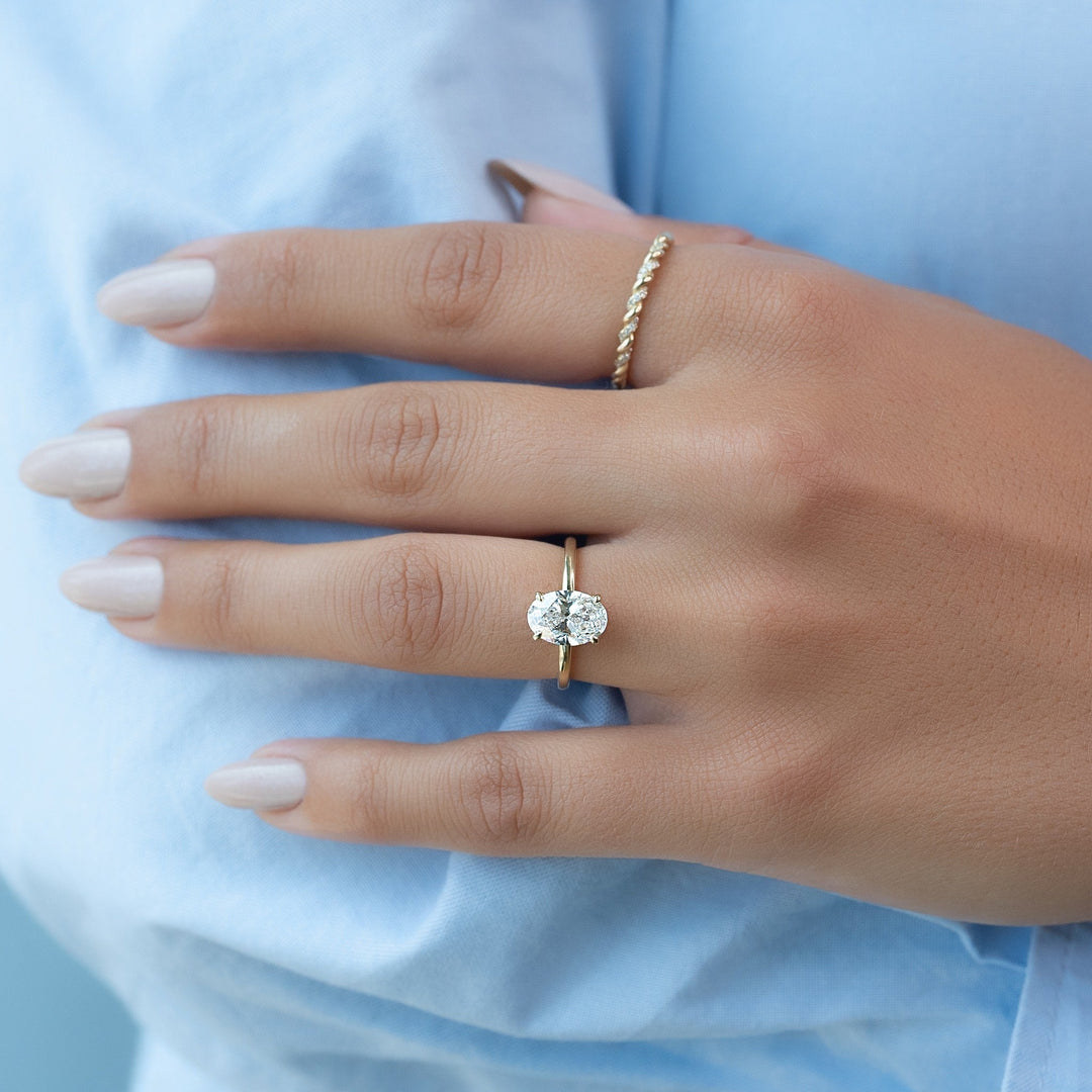 Buy 3.50CT oval hidden halo lab grown diamond engagement ring online