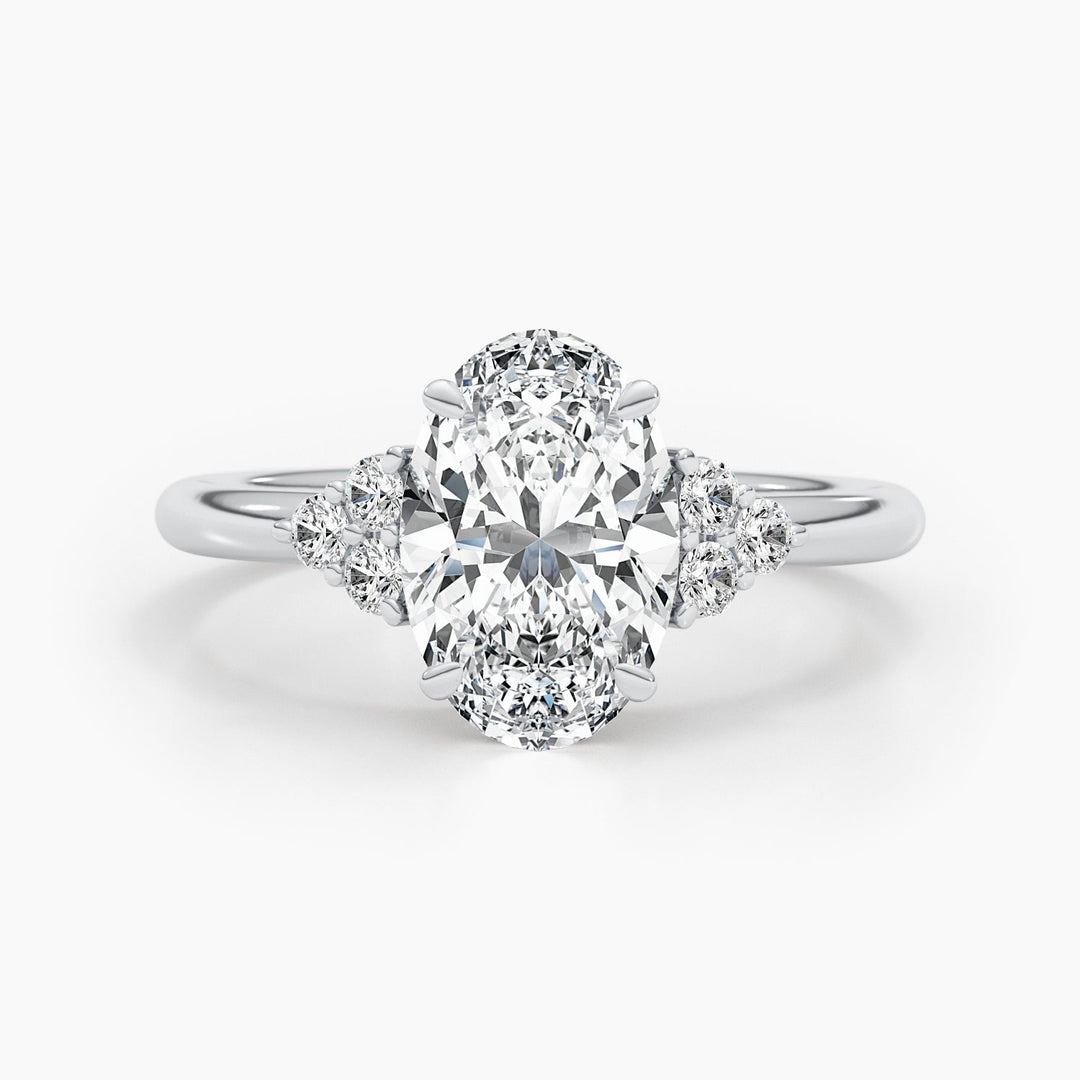 Shop oval cluster lab grown diamond engagement ring