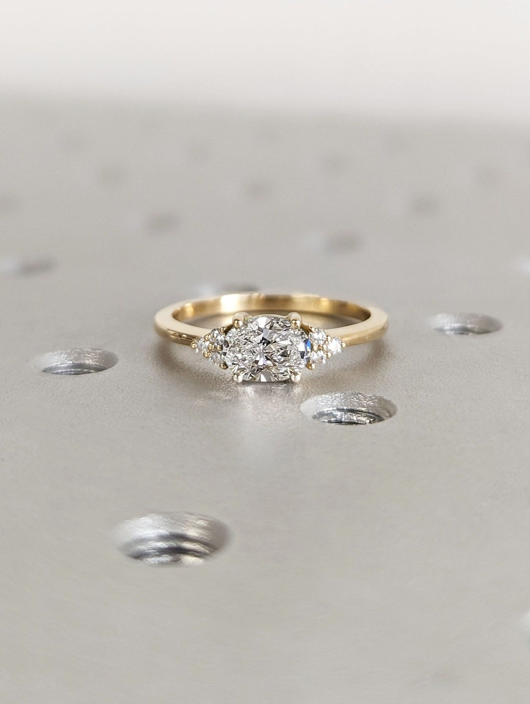 Buy 1.0CT oval east west lab grown diamond engagement ring online