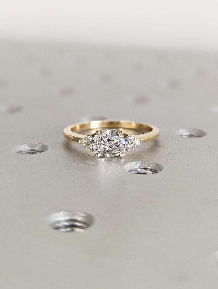 Buy 1.0CT oval east west lab grown diamond engagement ring online