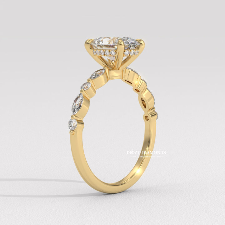 Round solitaire diamond ring presented in signature gift packaging