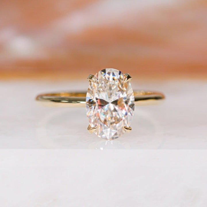 Discover oval solitaire lab grown diamond engagement ring online
