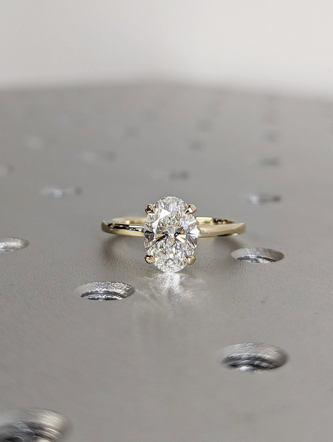 2.0CT oval solitaire lab grown diamond engagement ring for sale