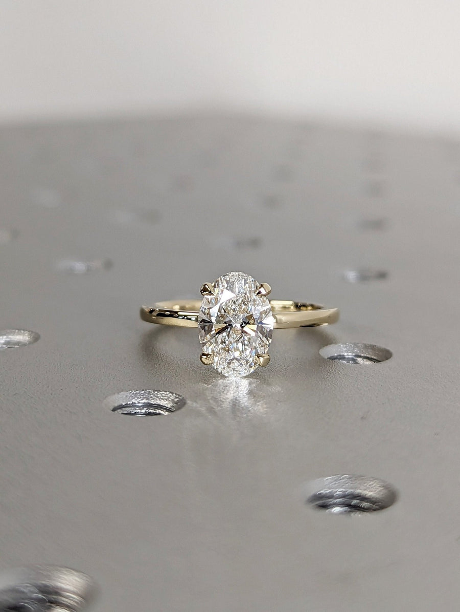 2.0CT oval solitaire lab grown diamond engagement ring for sale