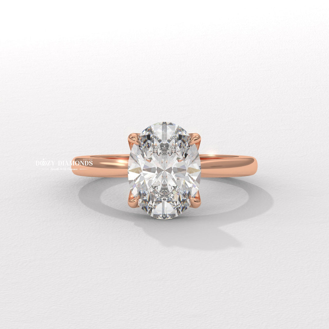 Classic oval solitaire engagement ring crafted for everyday wear