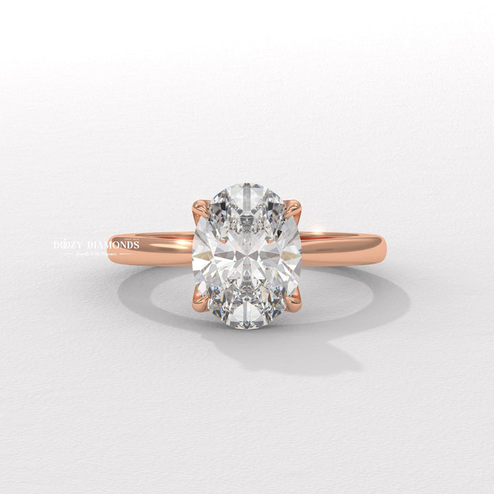 Classic oval solitaire engagement ring crafted for everyday wear