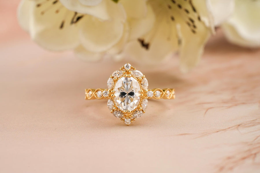 1.50CT oval cut vintage engagement ring available to buy now