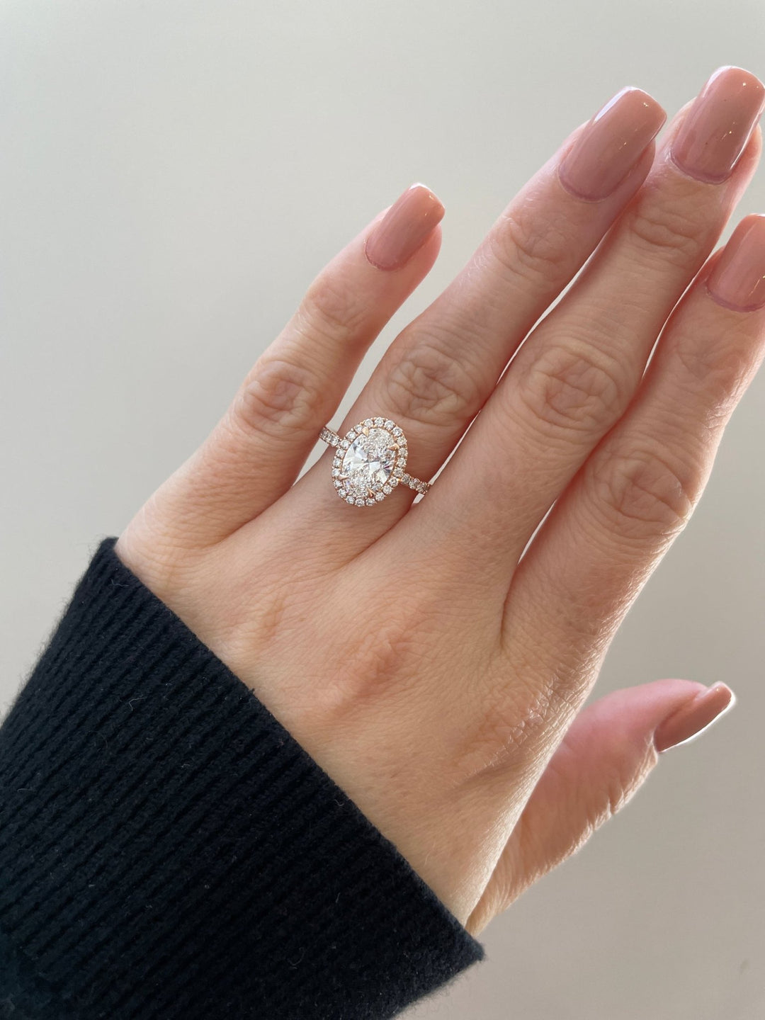 1.53 - 3.53 CT Oval Cut Lab Grown Diamond Halo & Pave Setting Engagement Ring - Doozy Diamonds