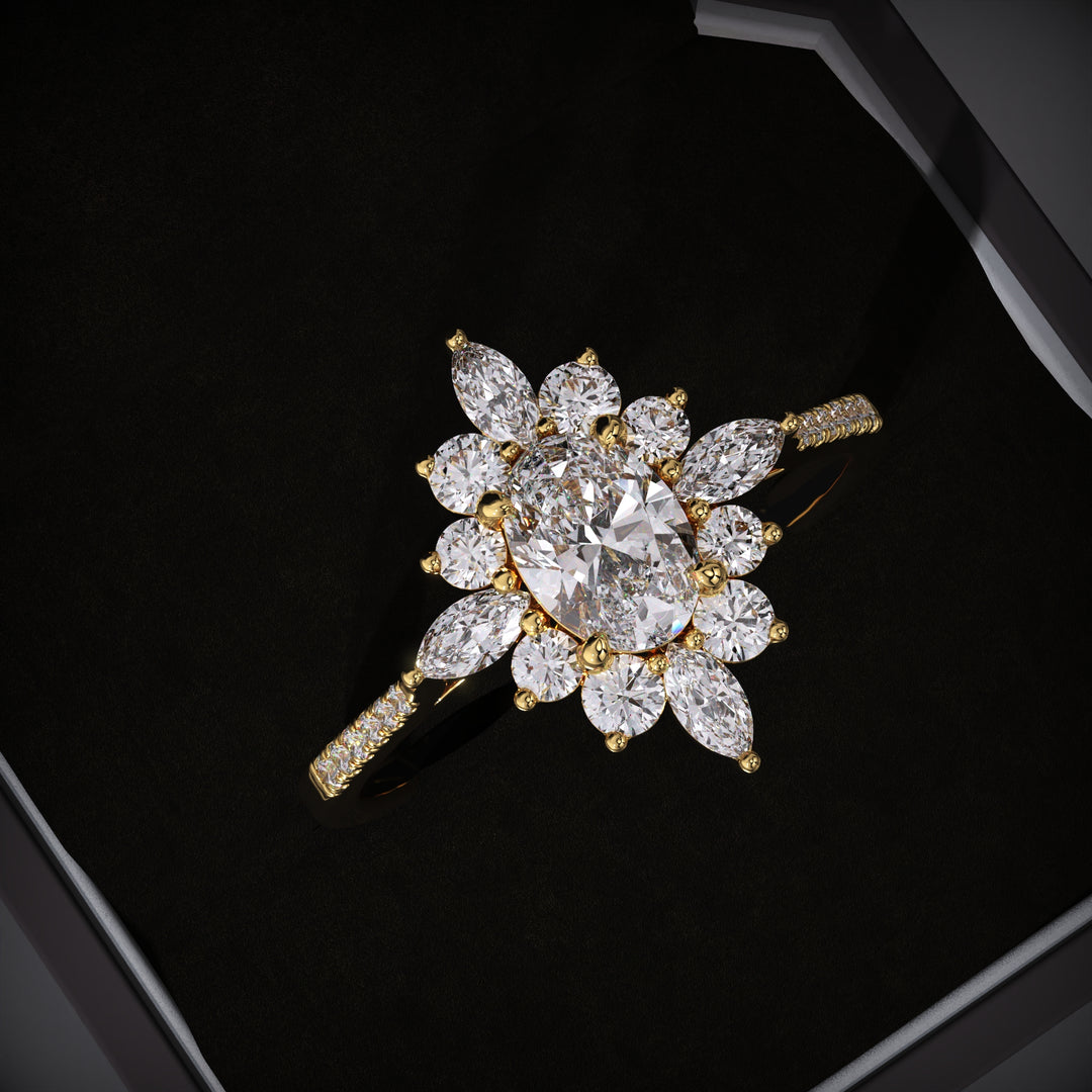 Shop oval cluster lab grown diamond engagement ring