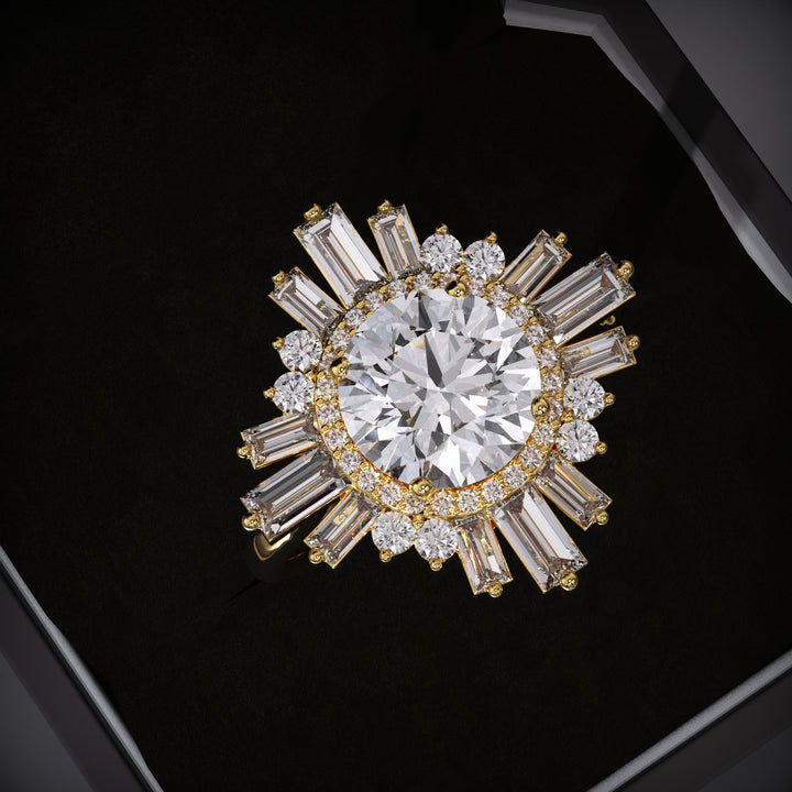 Discover oval cluster lab grown diamond engagement ring online