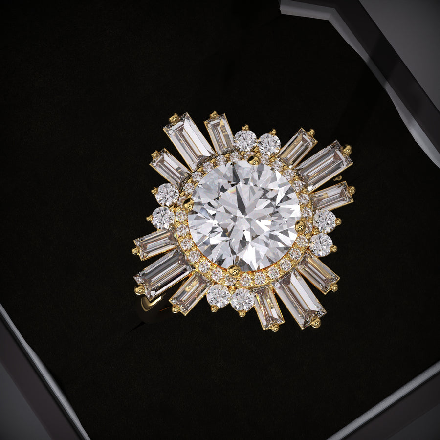 Discover oval cluster lab grown diamond engagement ring online