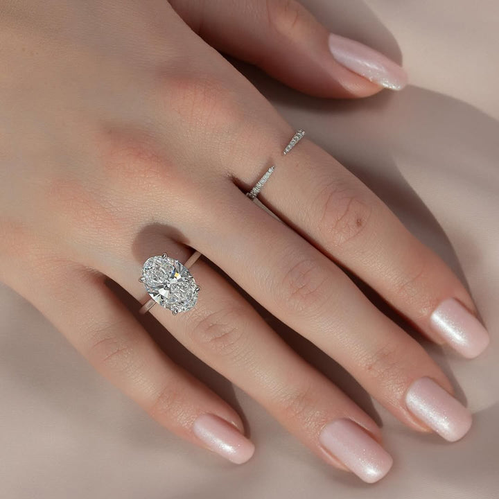5.50CT oval hidden halo lab grown diamond engagement ring for sale