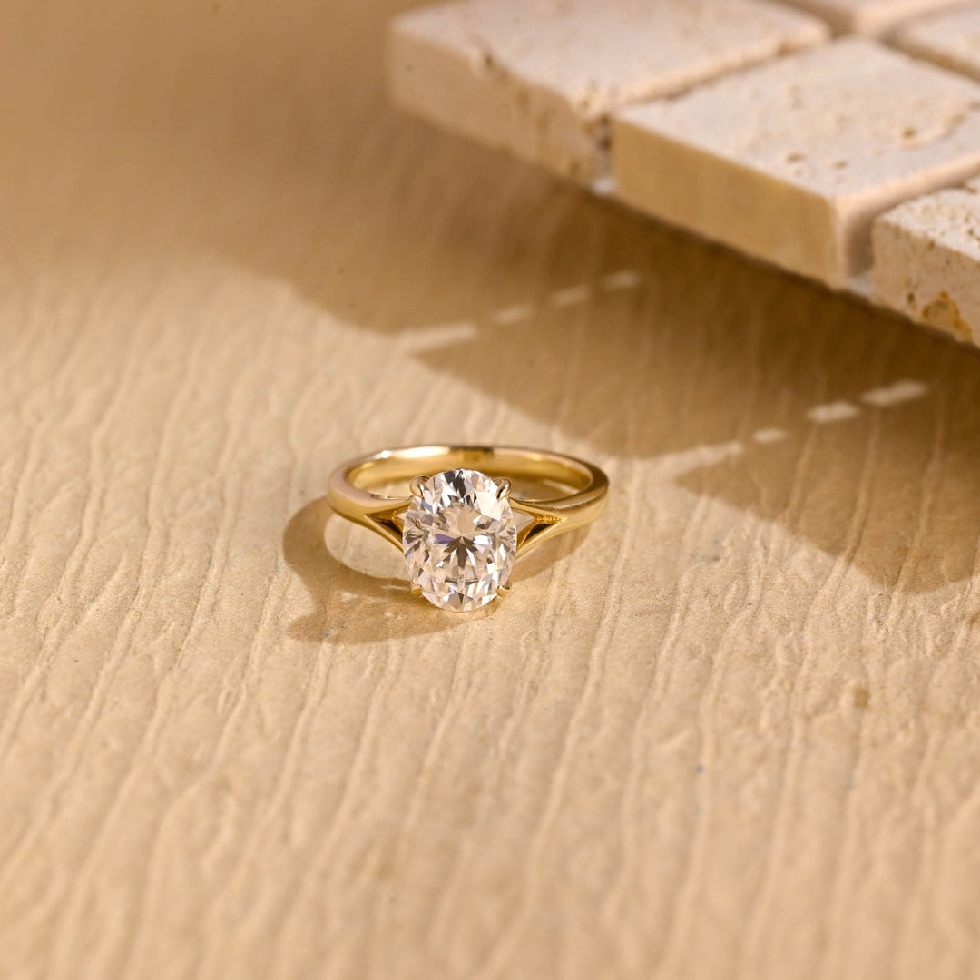 1.50CT oval split shank lab grown diamond engagement ring for sale