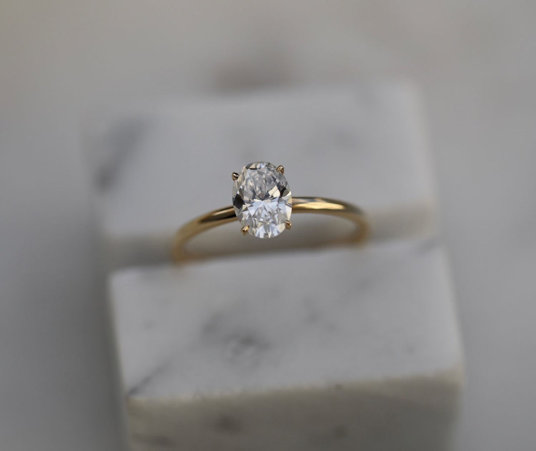 0.91CT oval cut solitaire engagement ring available to buy now