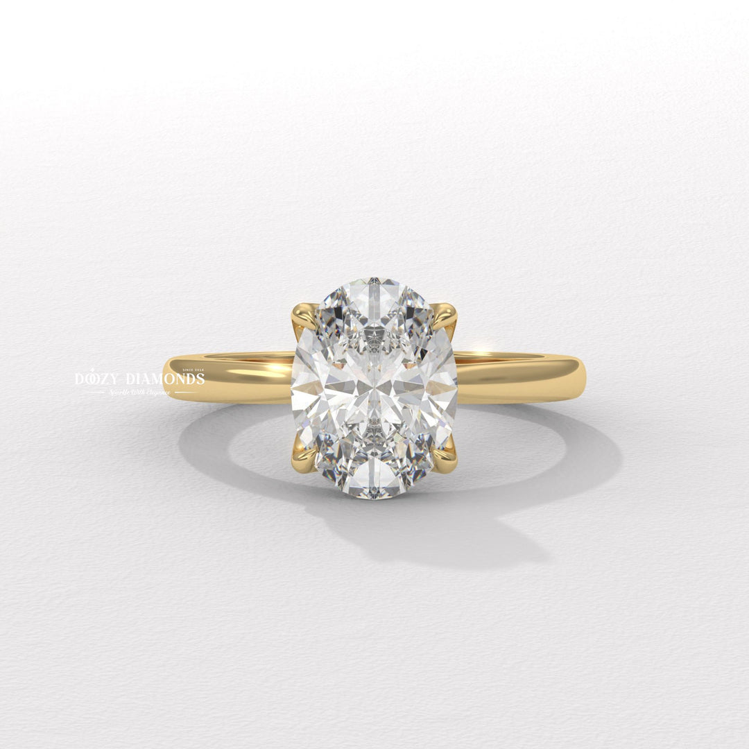 Discover oval solitaire lab grown diamond engagement ring online