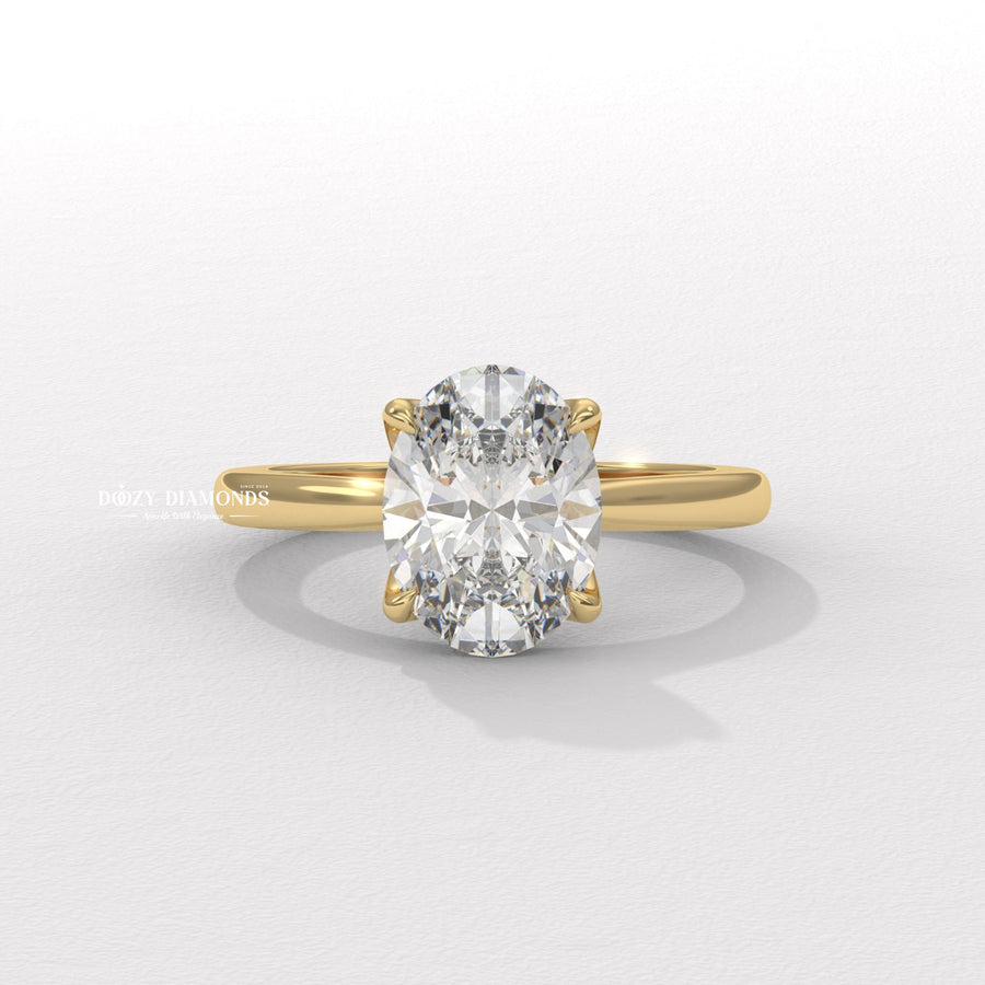Discover oval solitaire lab grown diamond engagement ring online