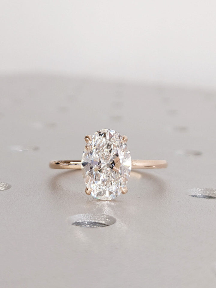 Buy 2.50CT oval hidden halo lab grown diamond engagement ring online