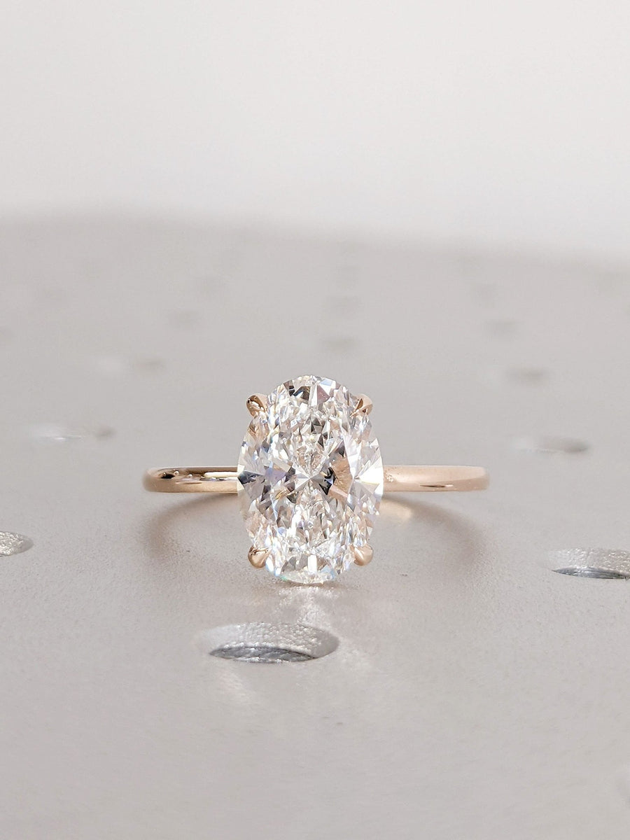 Buy 2.50CT oval hidden halo lab grown diamond engagement ring online