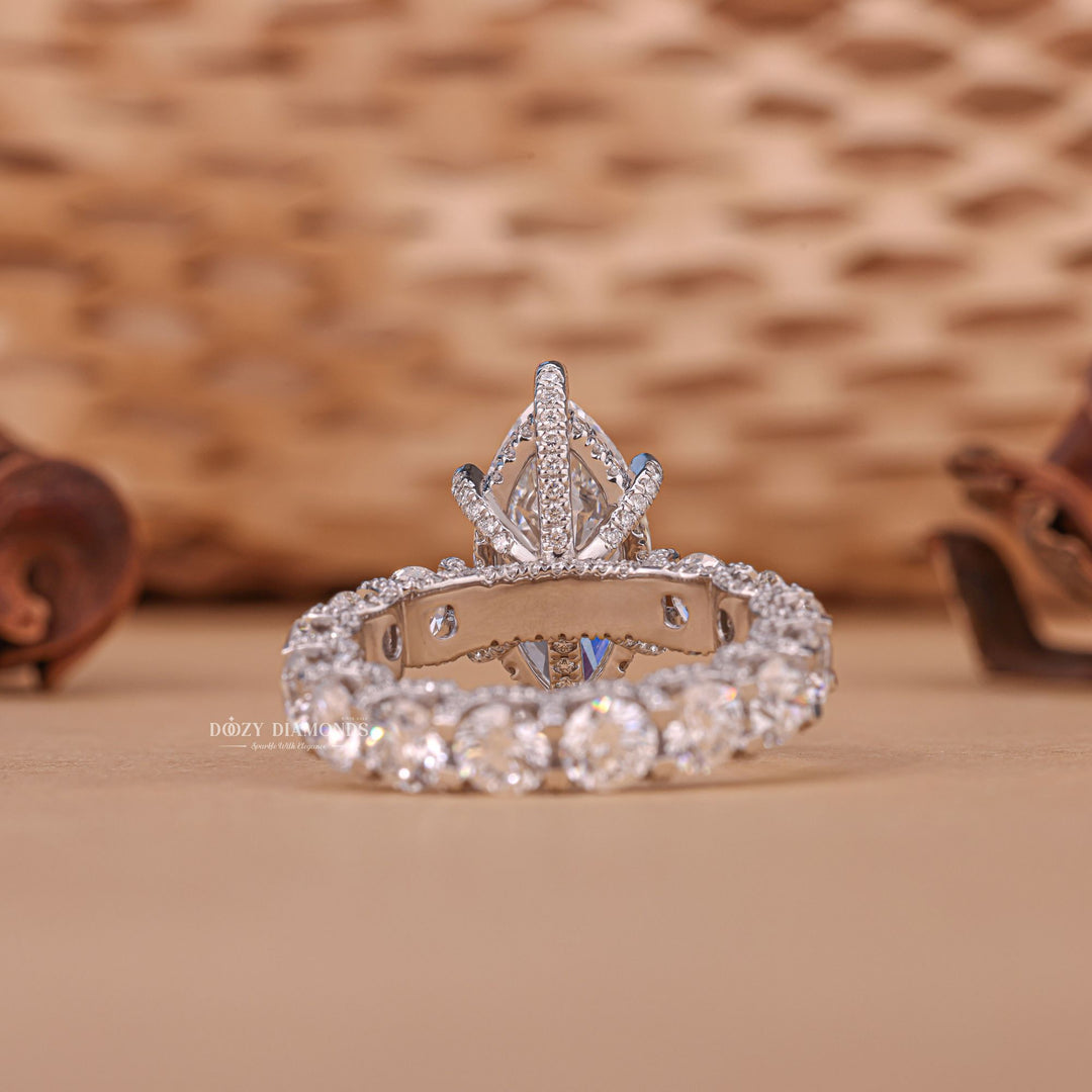 Shop marquise cut pave lab grown diamond engagement ring online