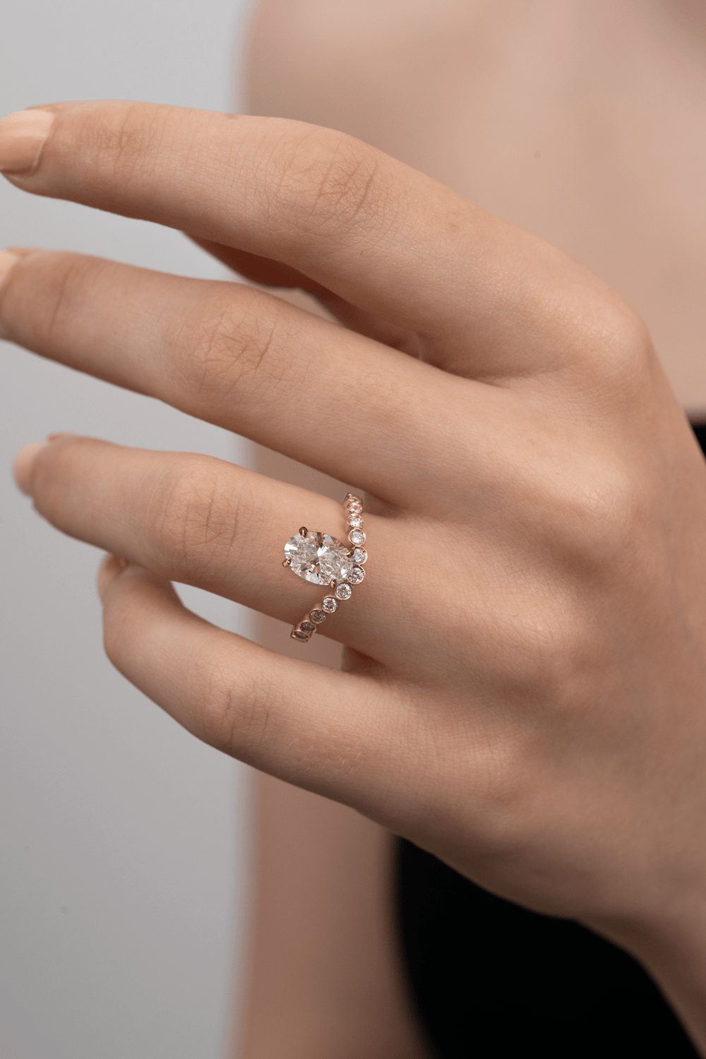 Shop the oval cut pave engagement ring collection online