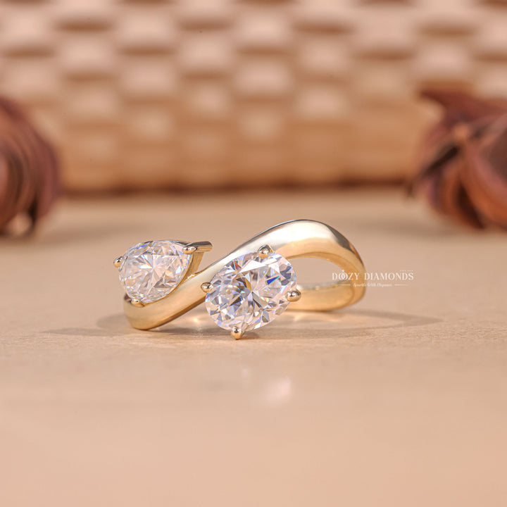 Handcrafted oval cut solitaire lab grown diamond engagement ring