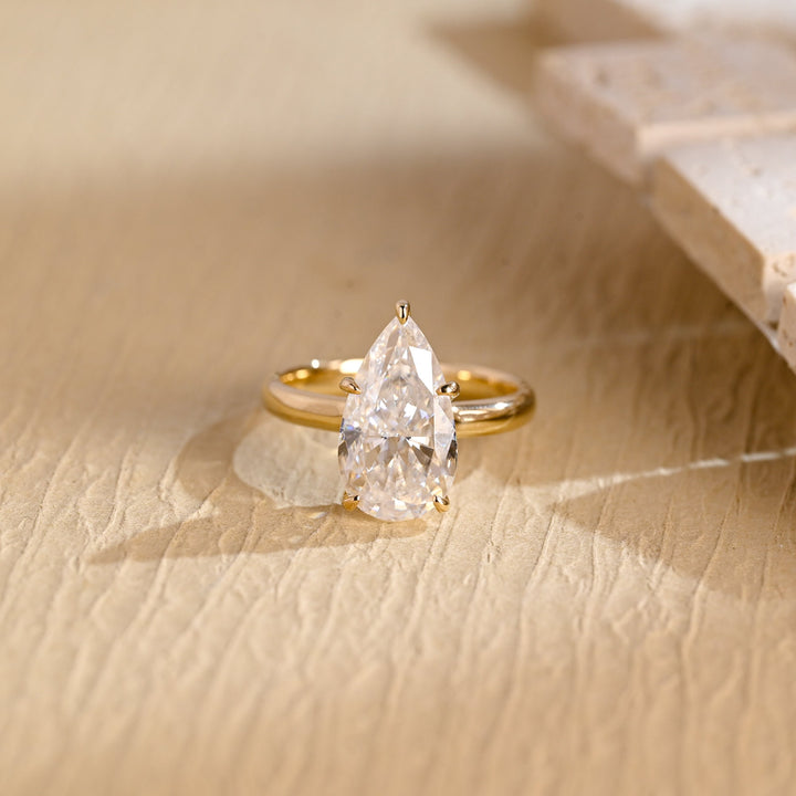 Discover pear hidden halo lab grown diamond engagement ring online