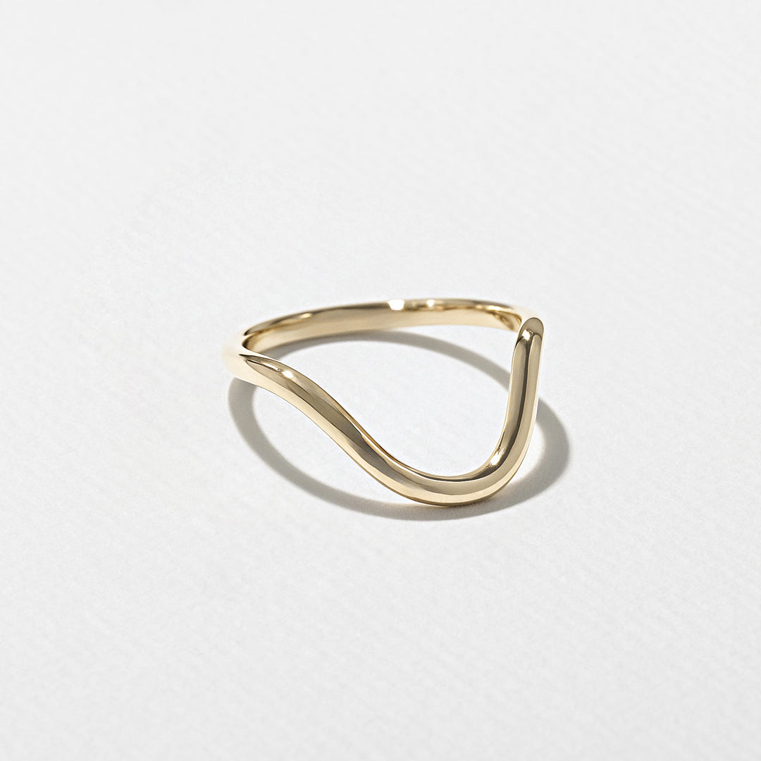 1.75CT Pear E - VS Lab Grown Wave Diamond Ring With Plain Curved Band - Doozy Diamonds