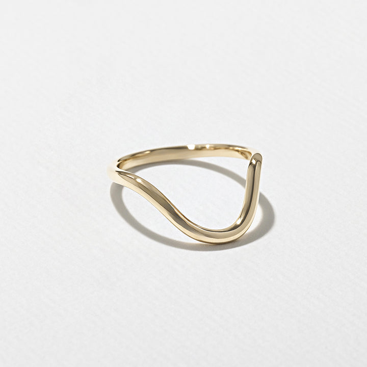 1.75CT Pear E - VS Lab Grown Wave Diamond Ring With Plain Curved Band - Doozy Diamonds