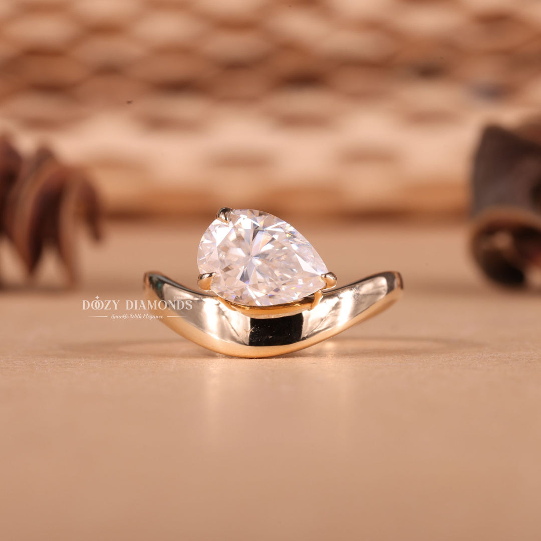 2.0CT pear east west lab grown diamond engagement ring for sale