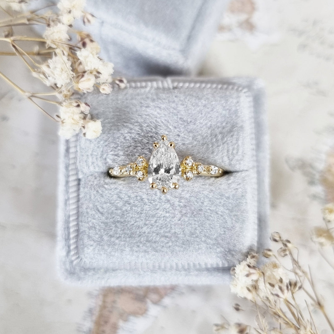 Discover pear pave lab grown diamond engagement ring online