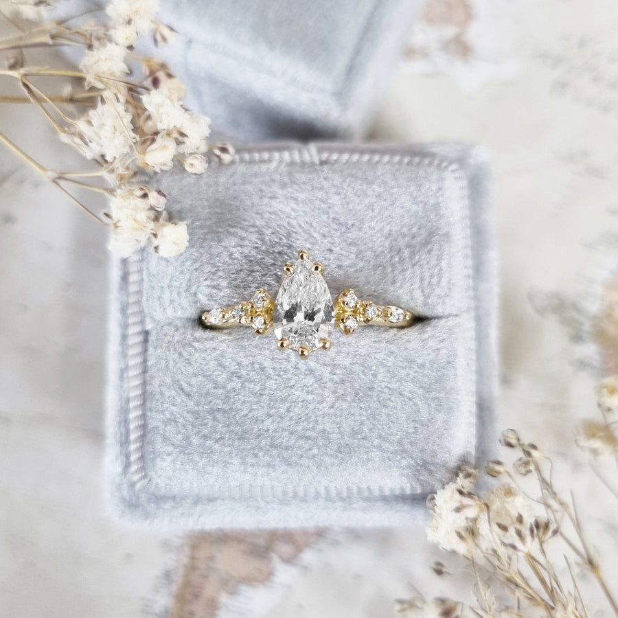 Discover pear pave lab grown diamond engagement ring online