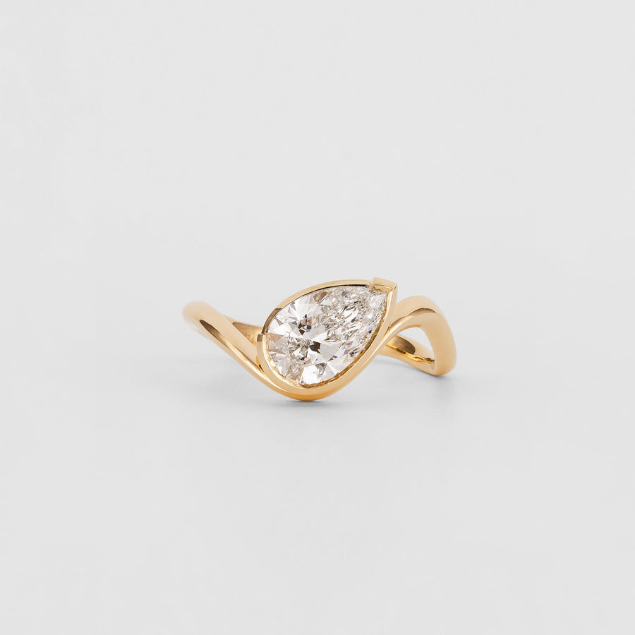 1.0CT pear cut solitaire engagement ring available to buy now