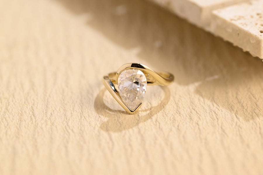 Shop pear solitaire lab grown diamond engagement ring