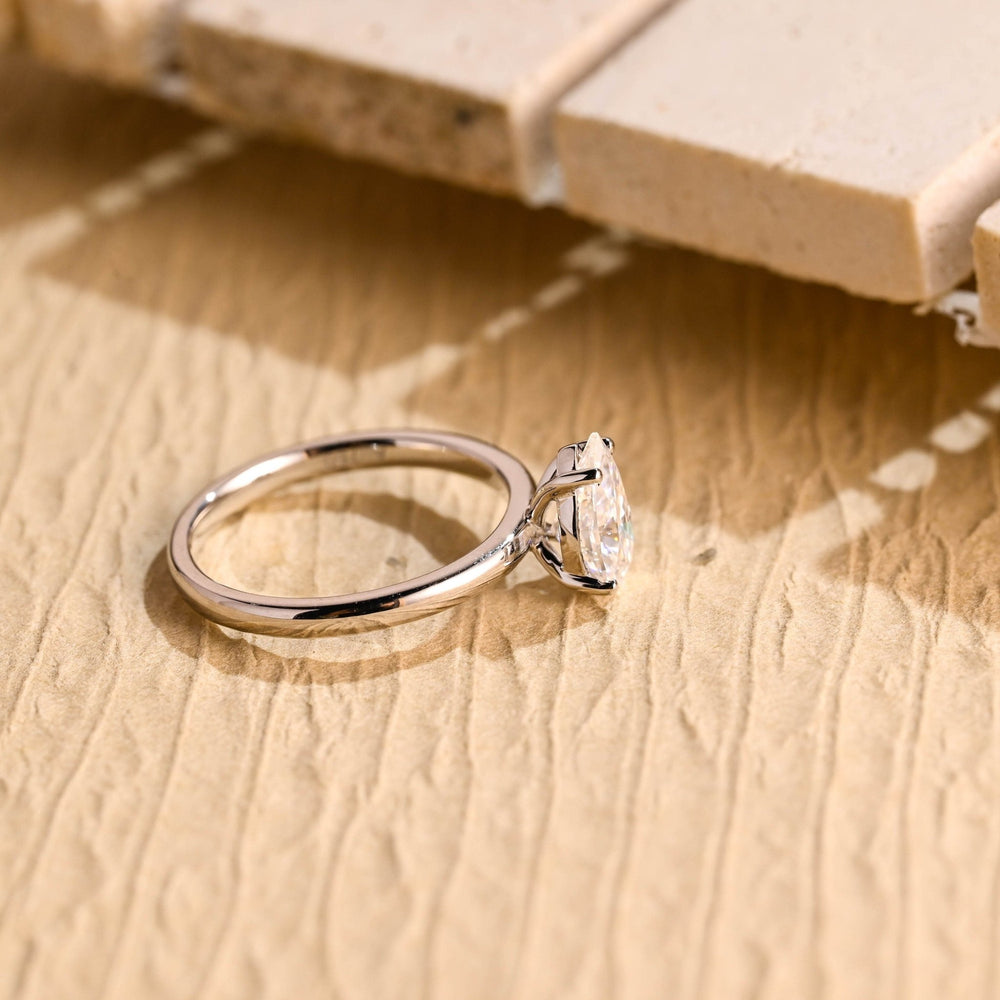 Classic pear solitaire engagement ring crafted for everyday wear