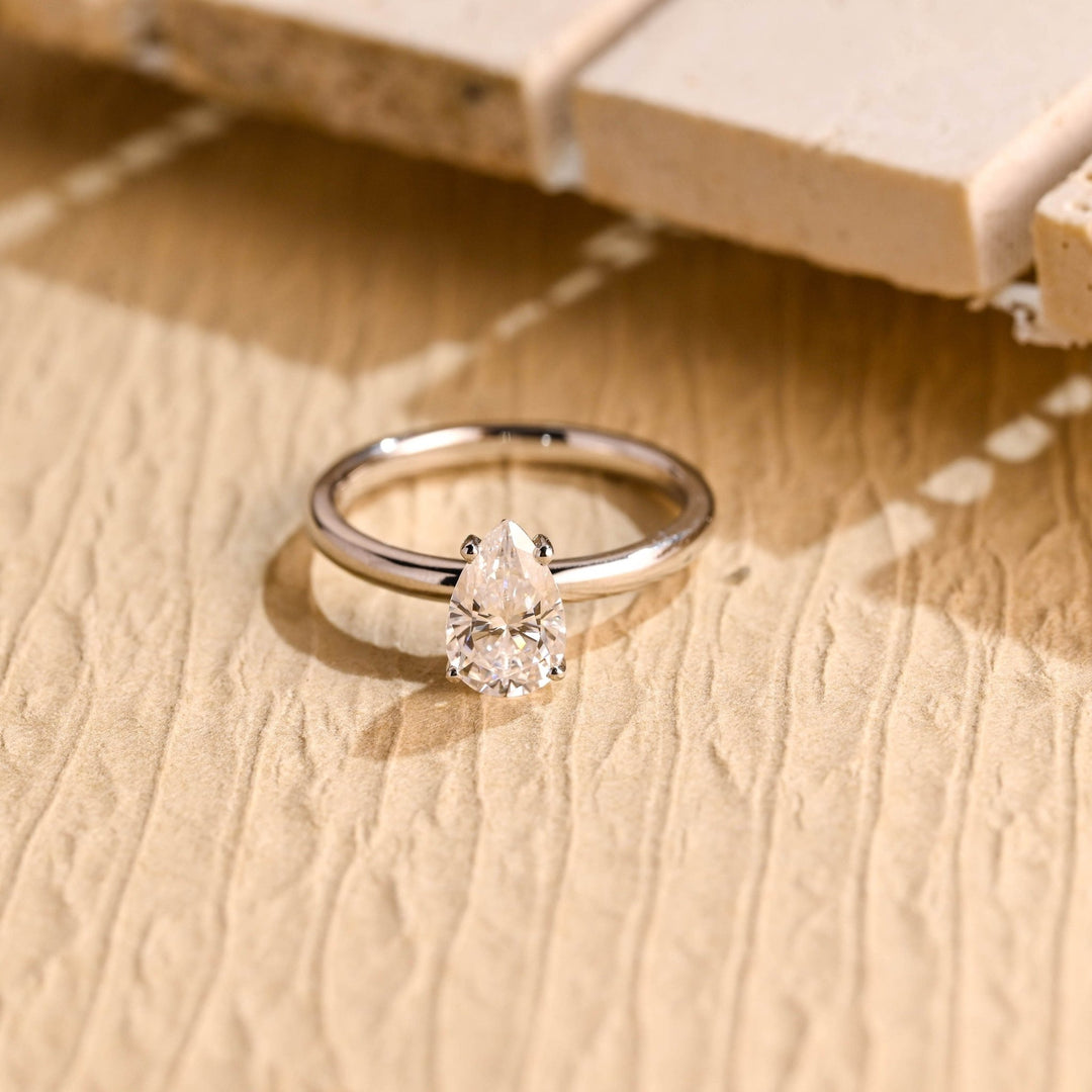 Shop pear solitaire lab grown diamond engagement ring