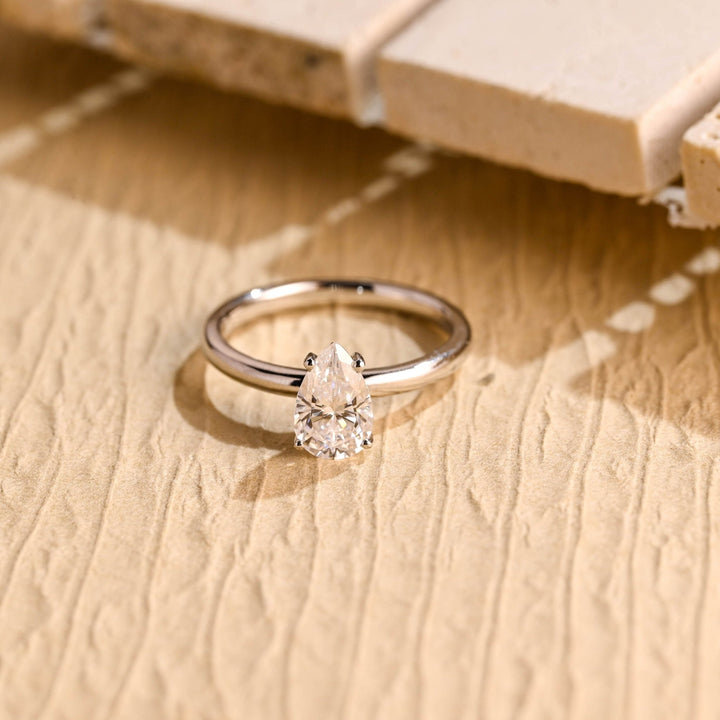 Shop pear solitaire lab grown diamond engagement ring