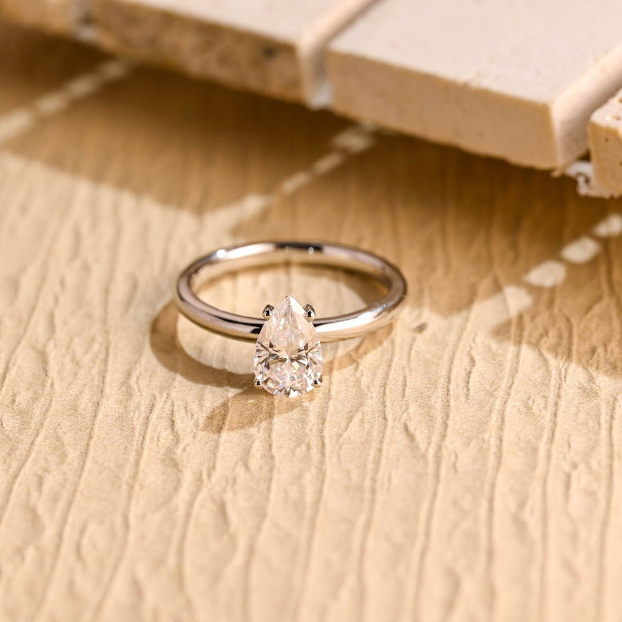 Shop pear solitaire lab grown diamond engagement ring