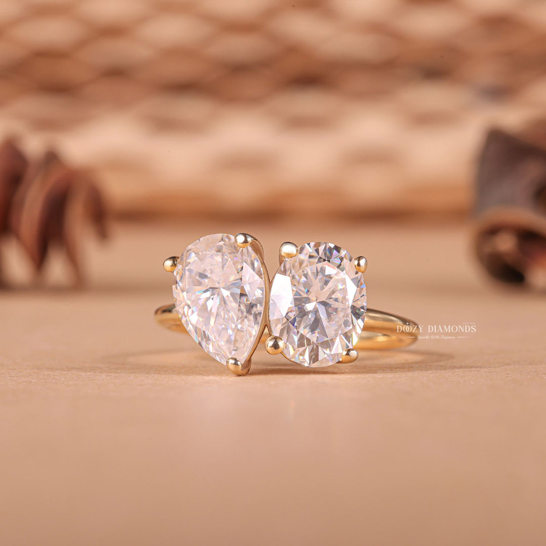 Oval solitaire engagement ring finished in polished solid gold