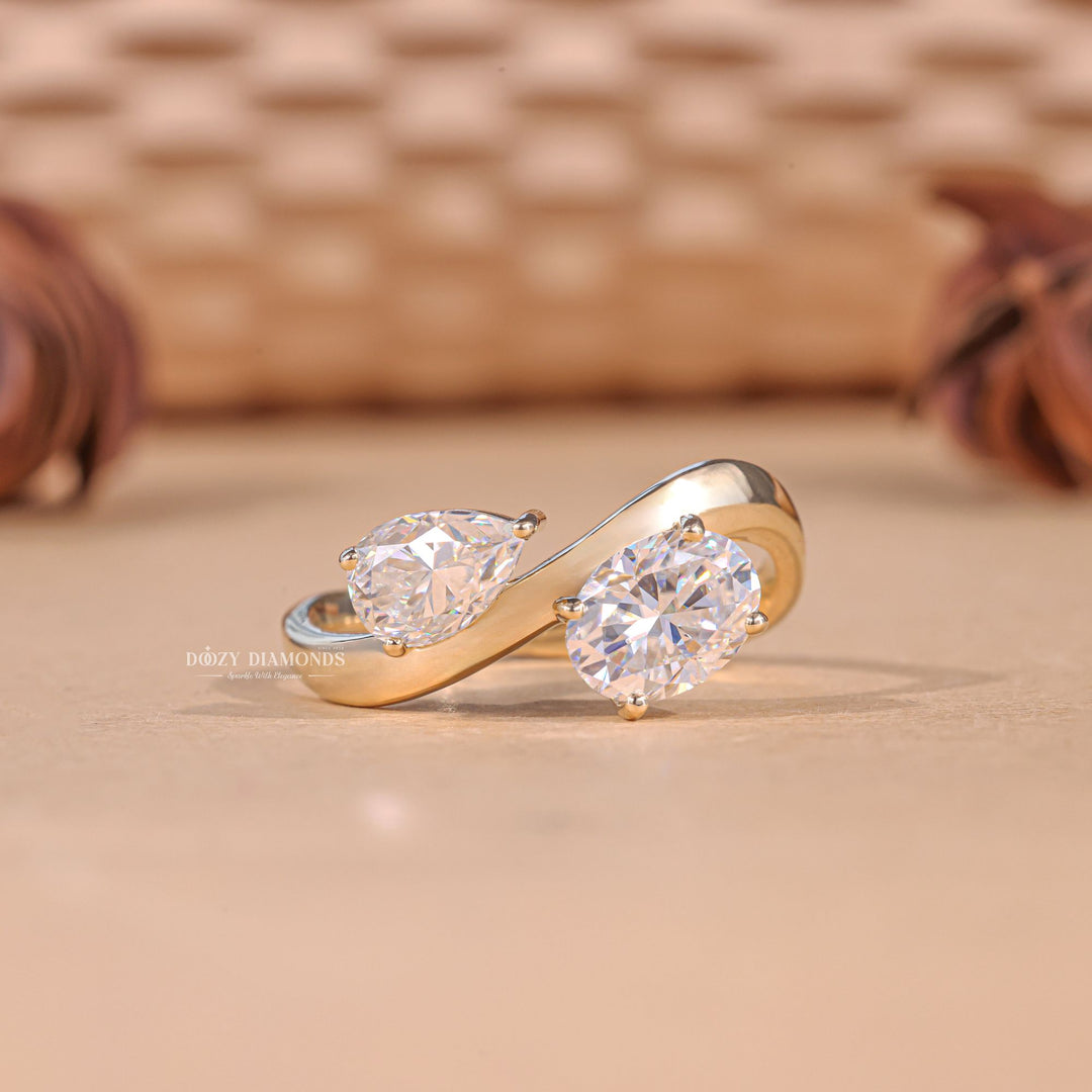Oval solitaire lab grown diamond engagement ring for sale