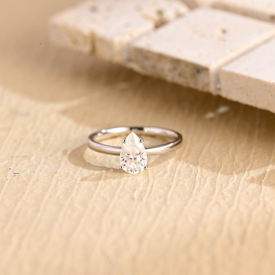 1.0CT pear cut solitaire engagement ring available to buy now