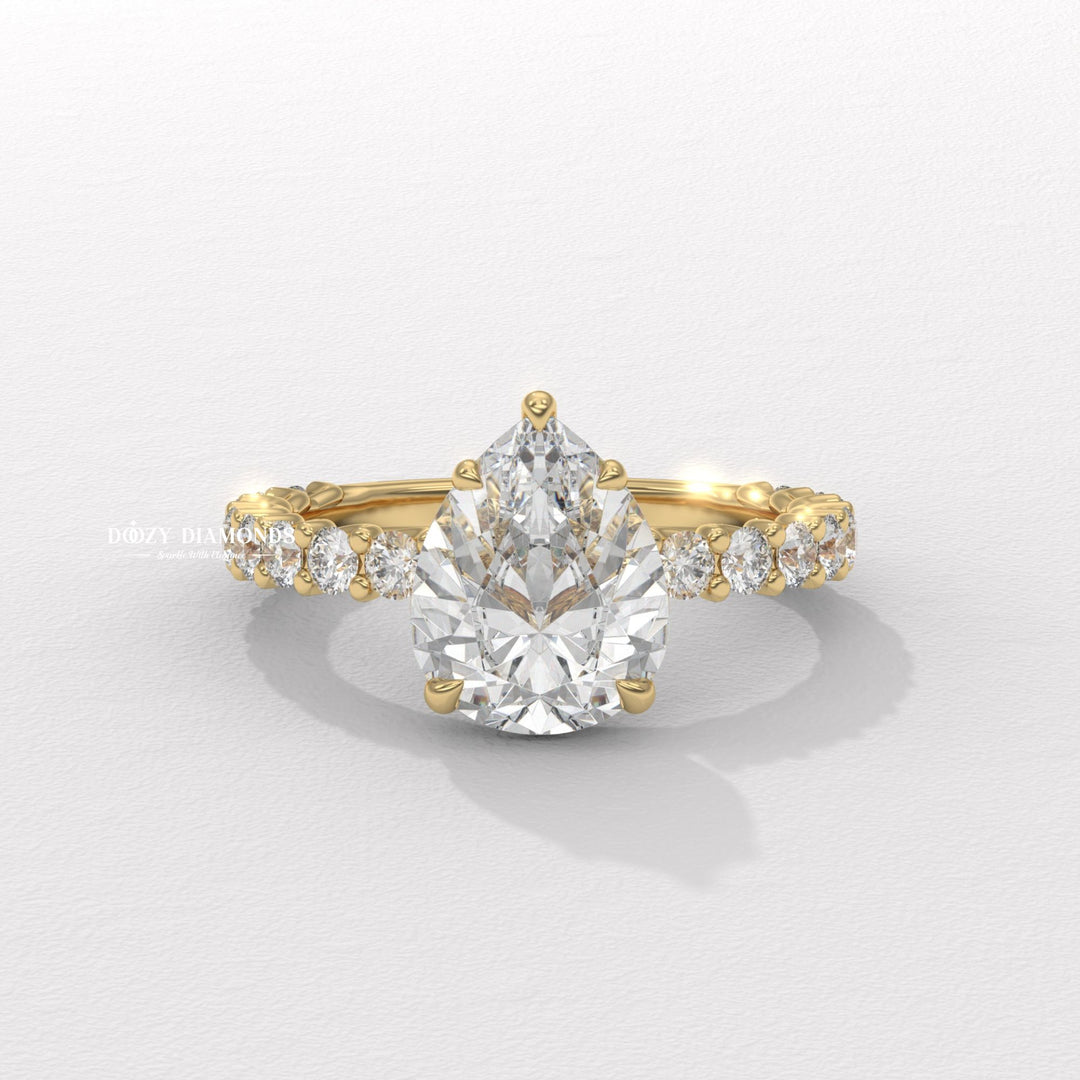 Buy pear solitaire lab grown diamond engagement ring online