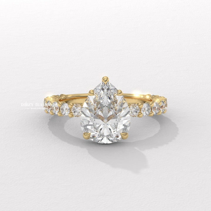 Buy pear solitaire lab grown diamond engagement ring online