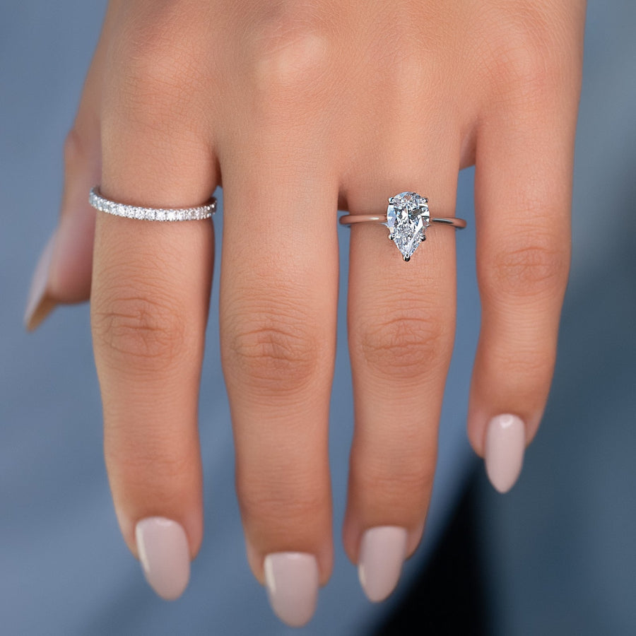 Shop pear solitaire lab grown diamond engagement ring