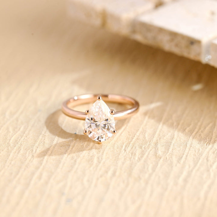 2.0CT pear hidden halo lab grown diamond engagement ring for sale