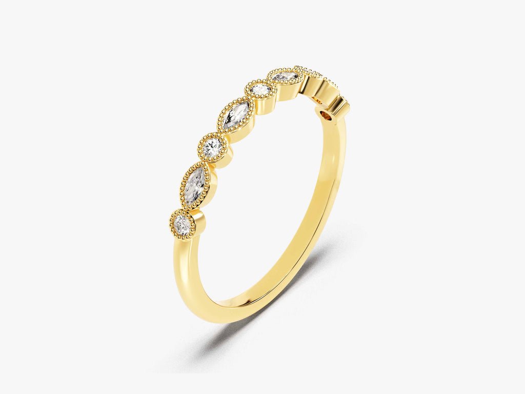 Ethically sourced round marquise diamond eternity band