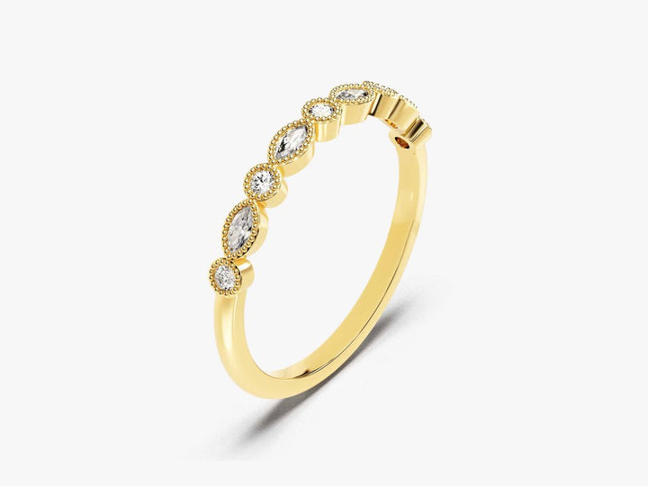 Ethically sourced round marquise diamond eternity band