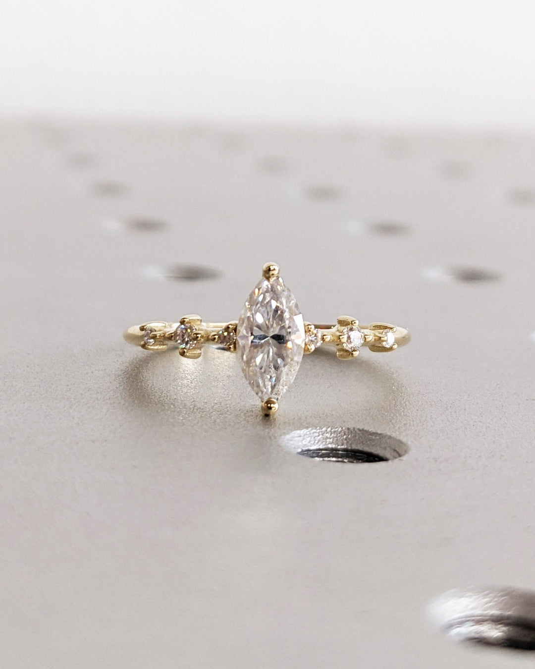 Buy 0.50CT marquise pave lab grown diamond engagement ring online