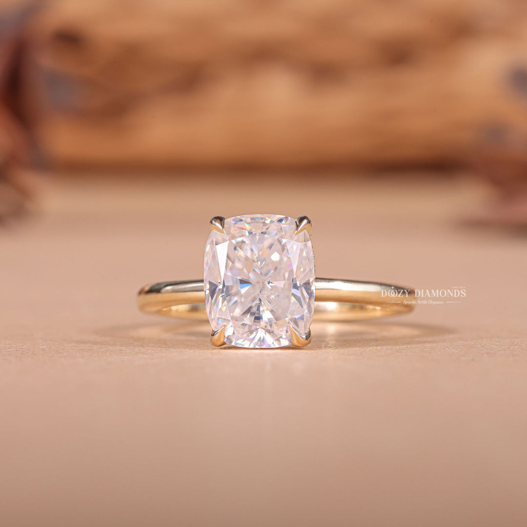 1.50CT cushion hidden halo lab grown diamond engagement ring for sale