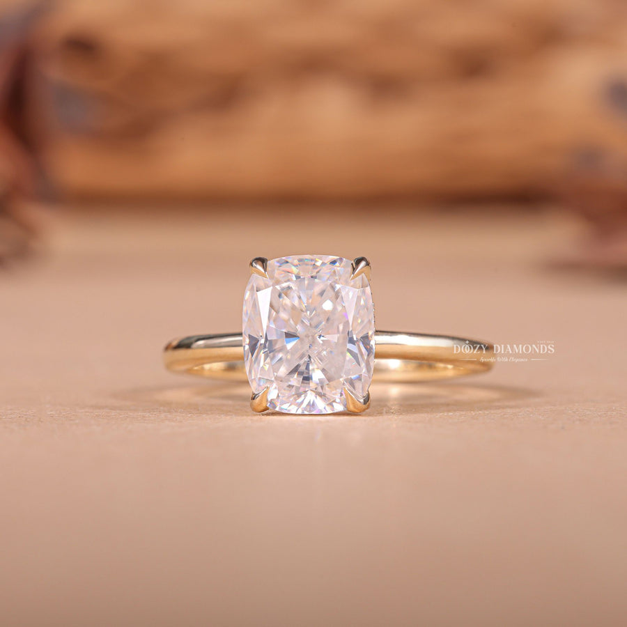 1.50CT cushion hidden halo lab grown diamond engagement ring for sale